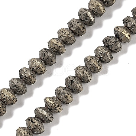 Electroplated Natural Lava Rock Beads Strands G-A234-F02-01H-1
