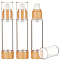 Plastic Vacuum Pump Bottles, with Bamboo, Refillable Travel Eye Cream Lotion Bottle, Column, Sandy Brown, 3.35x15.3cm, Capacity: 50ml(1.69fl. oz)