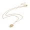 Natural Pearl Beads Natural Cowrie Shell Pendant Necklace for Teen Girl Women, Golden, 19.21 inch(48.8cm)