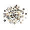 Natural Akoya Shell Flat Round Charms, Mother of Pearl Shell Charms, Seashell Color, 6x0.8~2mm, Hole: 1mm