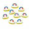 Handmade Polymer Clay Beads, Rainbow & Cloud, Yellow, 8.5~10.5x10~12.5x4~5mm, Hole: 1.8mm