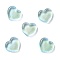 Transparent Resin Cabochons, with Glitter, Heart, Pale Turquoise, 18x19.5x6.5mm