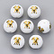 Electroplate Glass Beads, Round with Constellations Pattern, Golden Plated, Gemini, 10mm, Hole: 1.2mm