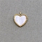 Acrylic Pendants, with Light Gold Plated Alloy Findings, Heart, White, 18x16x2.5mm, Hole: 2mm