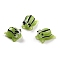 Handmade Lampwork Beads, Cartoon Style, Frog, Yellow Green, 13~15x11~13x8~9.5mm, Hole: 1~1.7mm