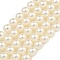 Glass Pearl Beads Strands, Round, Bisque, 8mm, Hole: 0.6mm, about 51pcs/strand, 15.98''(40.6cm)