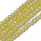 Cubic Zirconia Beads Strands, Faceted, Round, Yellow, 1.5~2x2mm, Hole: 0.2mm, about 178~186pcs/strand, 37~37.5cm