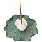 Porcelain Incense Burner Holder, Home Office Teahouse Zen Buddhist Supplies, Lotus & Lotus Leaf, White, 62x62x28mm, Hole: 2mm