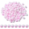 6/0 Opaque Glass Seed Beads, Round Hole, Rondelle, Pearl Pink, 4~4.5x3~4mm, Hole: 0.8~1.5mm, 10g/box