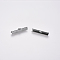 Non-Tarnish 304 Stainless Steel Ribbon Crimp Ends, Stainless Steel Color, 7x30mm, Hole: 1.5x2mm