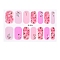 Full Cover Nail Stickers, 3D Nail Decals, Self-Adhesive, with Glass & Rhinestone & Plastic, for Nail Tips Decorations, Violet, 24x8.5~15mm, 24pcs/sheets