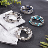 4Pcs 4 Style Natural Mixed Gemstone Round Beaded Wrap Bracelet Set BJEW-AN0001-35-7