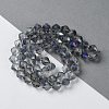 Electroplate Transparent Glass Beads Strands EGLA-I019-HR02-2