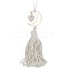 Natural Rose Quartz Heart Pendant Decoration HJEW-WH0043-20B-1