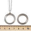 304 Stainless Steel Visible Flat Round Locket Pendant Pet Urn Ashes Necklaces NJEW-S455-08P-6
