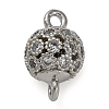 Brass Micro Pave Clear Cubic Zirconia Connector Charms KK-A230-06B-P-1