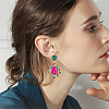 2 Pairs 2 Style Rhinestone Teardrop & Rectangle Dangle Stud Earrings EJEW-AN0002-98-4