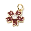 Brass Pave Clear Cubic Zirconia Pendants KK-H255-06G-02-2