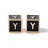 Rack Plating Brass Enamel Beads KK-B060-04G-01Y-2