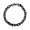 PVD Vacuum Plating Rectangle 201 Stainless Steel Chain Bracelets BJEW-N240-06EB-1