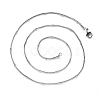 Non-Tarnish 304 Stainless Steel Round Snake Chain Necklace NJEW-S420-009B-P-3