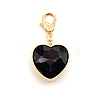 Heart Glass Pendant Decorations HJEW-WH0036-19B-1