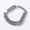 Silver Plated Magnetic Synthetic Hematite Round Beads Strands X-G-H1098-1-2