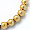Baking Paint Pearlized Glass Pearl Round Bead Strands HY-Q003-4mm-08-2