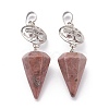 Natural Rhodochrosite Pendants G-O194-05-2