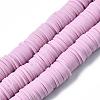 Flat Round Handmade Polymer Clay Beads CLAY-R067-10mm-26-1