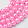 Baking Paint Pearlized Glass Pearl Round Bead Strands HY-Q003-10mm-68-1