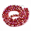 Electroplate Transparent Glass Beads Strands EGLA-T019-06Q-2