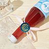 Brass Wax Seal Stamp with Wood Handle AJEW-WH0412-0331-5