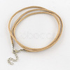 Waxed Cotton Cord Necklace Making MAK-S032-2mm-141-1