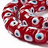 Handmade Evil Eye Lampwork Beads Strands LAMP-F024-01B-02-4