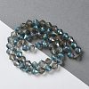 Electroplate Transparent Glass Beads Strands EGLA-I019-HP01-2