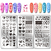 Stainless Steel DIY Nail Art Templates MRMJ-WH0092-095-1