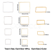 Square Brass Linking Rings KK-SC0001-76-2