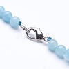 Rough Synthetic Aquamarine Beaded Necklaces NJEW-G924-03-3