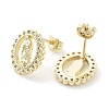 Brass Micro Pave Cubic Zirconia Stud Earrings for Women EJEW-D086-07B-G-2