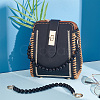 Black Plastic Imitation Pearl Round Beaded Bag Handles FIND-WH0127-22B-5