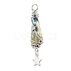 3Pcs 3 Styles Electroplated Natural Quartz Crystal Nuggets Copper Wire Wrapped Pendants PALLOY-JF03128-07-3