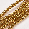 Electroplate Non-magnetic Synthetic Hematite Beads Strands X-G-J169B-4mm-04-1