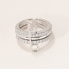 Brass Micro Pave Cubic Zirconia Finger Rings FA7520-4-1