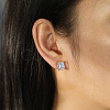 925 Sterling Silver Micro Pave Clear Cubic Zirconia Stud Earrings EJEW-G443-08G-1