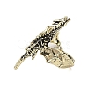Dragon Alloy Open Cuff Rings for Women Men RJEW-A045-02AB-1