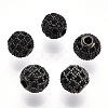 Rack Plating Brass Cubic Zirconia Beads ZIRC-S001-6mm-B04-1