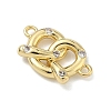 Brass Micro Pave Cubic Zirconia Heart Biscuit Connector Charms KK-G548-06G-01-2