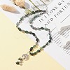 Natural Moss Agate & Pearl & Cubic Zirconia Tree of Life Pendant Necklace NJEW-JN04335-02-2