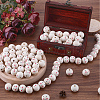 120Pcs Printed Natural Wood European Beads WOOD-GF0002-19A-4
